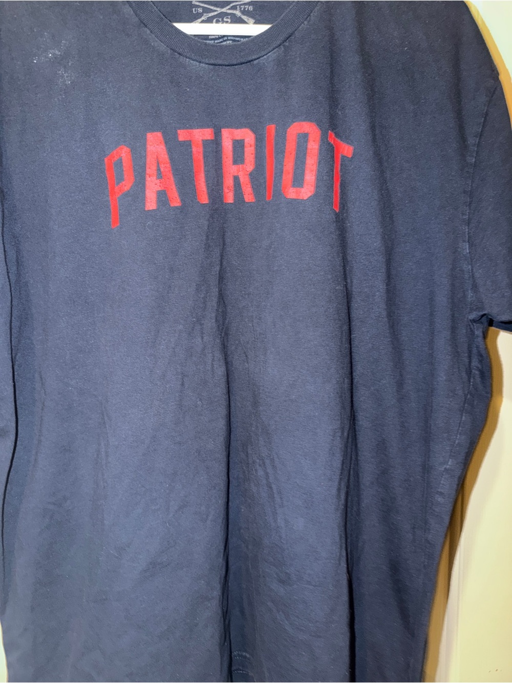 Grunt Style Navy T-Shirt with Red PATRIOT Lettering